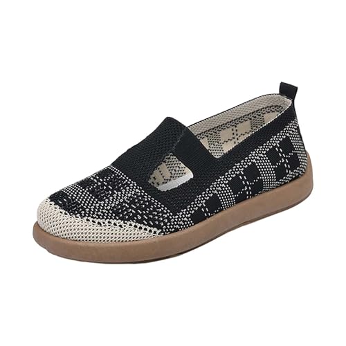 Gesundheitsschuhe Damen Diabetiker Schuhe Damen Strickschuhe Slip On Freizeitschuhe Bootsschuhe Orthopädische Schuhe Halbschuhe Loafer Walkingschuhe Wanderschuhe Atmungsaktiv Bequeme Leichte Flache von Generisch