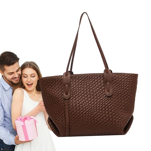 Gewebte Tragetasche - Leder Handtasche | Groß Leicht Falbar Für Urlaub Einkaufen Arbeit Und Freizeit von Generisch
