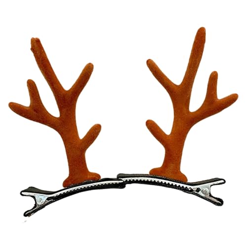 Geweih-Haarspangen – Weihnachts-Haarspangen, Weihnachts-Haarschmuck, stilvolle Rentier-Haarspange, schöne Rentier-Haarspange, Weihnachts-Haarnadel, leicht, Urlaubs-Haarschmuck für Frauen und Mädchen von Generisch