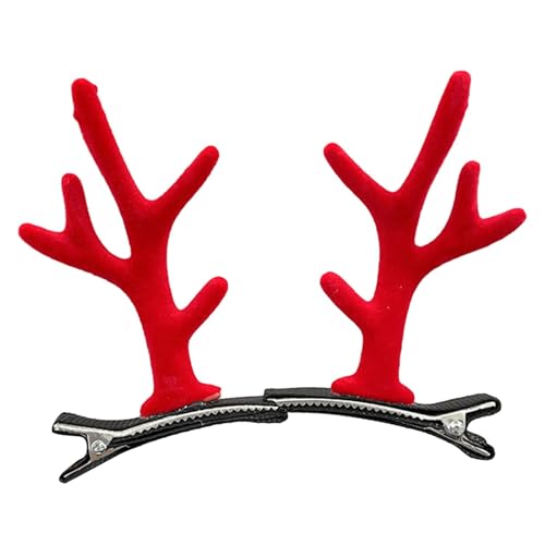 Geweih-Haarspangen – Weihnachts-Haarspangen, Weihnachts-Haarschmuck, stilvolle Rentier-Haarspange, schöne Rentier-Haarspange, Weihnachts-Haarnadel, leicht, Urlaubs-Haarschmuck für Frauen und Mädchen von Generisch