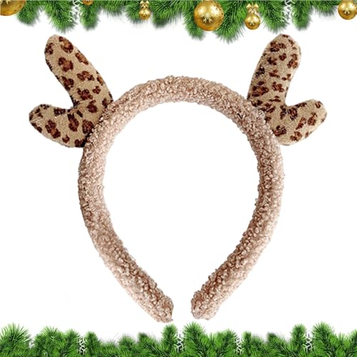 Geweih-Stirnband, Hirsch-Stirnband,Make-up-Leoparden-Haarreifen - Geweih-Stirnband, Tiergeweih-Stirnband, Cosplay, Kostüm für Weihnachten von Generisch