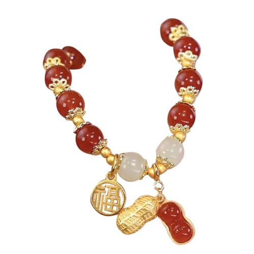 Ggb100-8a Doppelkette Jade Imitation Armband Retro Elegant Handschmuck Damen Quaste Halskette, Einheitsgröße, Glas, Kein edelstein von Generisch