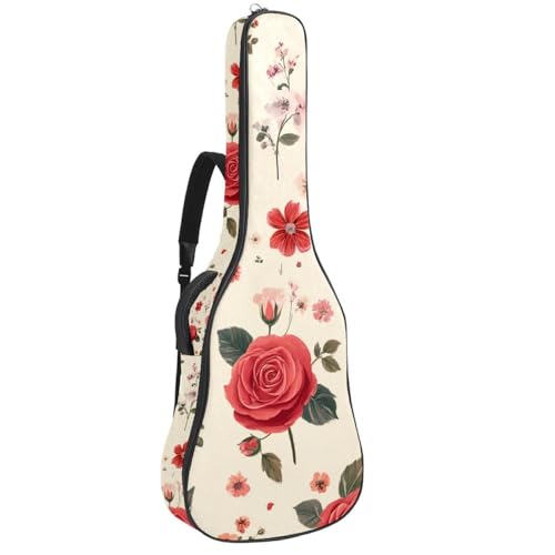 Gitarrentasche, 101,6 cm, 104,7 cm, 1 cm dick, Schaumstoff, weich gepolstert, für Akustik-, E-Bass, klassische Gitarre, rote Libelle mit roter, blauer und grüner Aquarellfarbe, Mehrfarbig 06 Gitarrentasche, 101,6 cm, 104,7 cm, 1 cm dick, Schaumstoff, weich gepolstert, für Akustik-, E-Bass, klassische Gitarre, rote Libelle mit roter, blauer und grüner Aquarellfarbe, Mehrfarbig 06 von Generisch