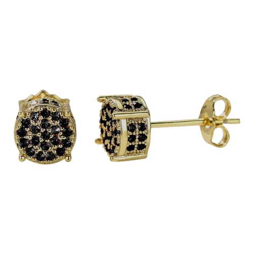 Glänzende, runde Ohrringe mit Zirkonia-Steinen. Exquisite und wunderschöne Accessoires, die für jeden geeignet sind und Charme verleihen. Sonnenohrstecker (BK2, One Size) von Generisch