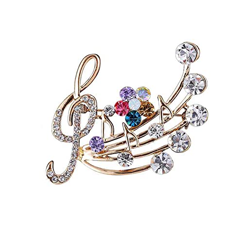 Glänzende Musiknoten-Brosche für Damen, Schal, Clip, Ring, Clip, Weihnachtsgeschenk, praktisch von Generisch