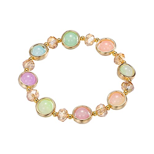 Glasarmband mit Farbverlauf, farbige Glasur, Armband für Klassenkameraden und Freunde, große Creolen für Frauen, A, Metall, Kein edelstein von Generisch