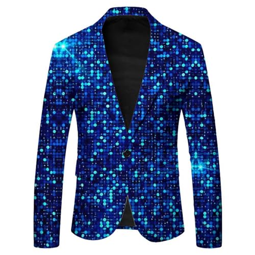 Glitzer Anzug Herren Pailletten Blazer Glitzer Outfit Drucken Smoking Langarm Sakko Glänzende Anzugjacke Festlich Mantel Männer Silvester Outfit Anzugjacken für Disco Party Hochzeit Karneval Kostüm Glitzer Anzug Herren Pailletten Blazer Glitzer Outfit Drucken Smoking Langarm Sakko Glänzende Anzugjacke Festlich Mantel Männer Silvester Outfit Anzugjacken für Disco Party Hochzeit Karneval Kostüm von Generisch
