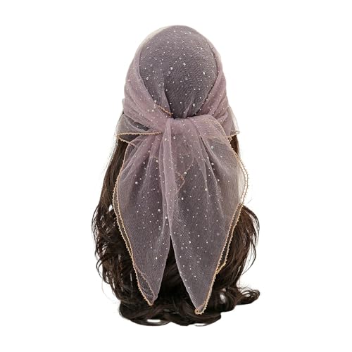 Glitzer-Kopftuch Damen Strass Schmuck modisches Accessoire vielseitig stylisch Haarschmuck 80 cm (Light Purple, One Size) von Generisch