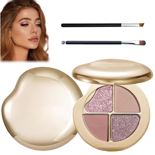 Glow Gallery Highlighting Eye Cheek Palette, Metallic Shimmer Eye Cheek Palette, 4 Color Eyeshadow And Highlighter Makeup,All In One Sleek Palettes von Generisch