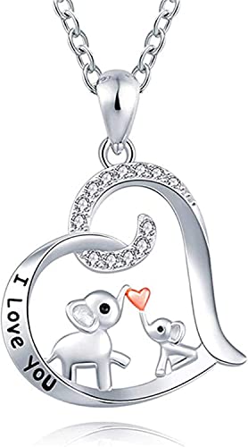 Glücks-Elefanten-Anhänger für Mutter und Baby, Herz-Anhänger, Schmuck für Frauen und Mädchen, praktisches Design und langlebig von Generisch