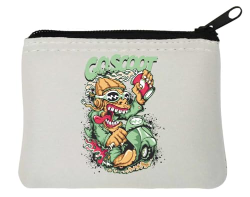 Go Scoot Cartoon Scooter Graphic Neopren Münztasche 12 x 9 cm Weiß von Generisch