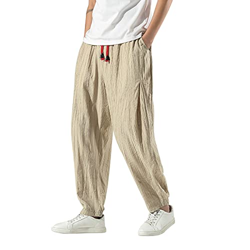 Goa Hose Männer Indische Leicht Haremshose Aladin Hosen - Aladinhose Haremshosen Baggy Atmungsaktiv Ballonhose Sommerhose Lang Haremhose Taschen Casual Freizeithose von Generisch