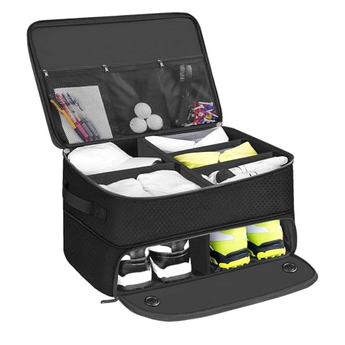 Golf Schuh Tasche - Organizer Golfzubehör, Schuhfach Mit Reißverschluss | Wasserdichter Golfschuhhalter, Faltbare Golftasche, Golfschuhtasche Für Herren Damen Schützt Schuhe Bälle Unterwegs Golfbag Golf Schuh Tasche - Organizer Golfzubehör, Schuhfach Mit Reißverschluss | Wasserdichter Golfschuhhalter, Faltbare Golftasche, Golfschuhtasche Für Herren Damen Schützt Schuhe Bälle Unterwegs Golfbag von Generisch
