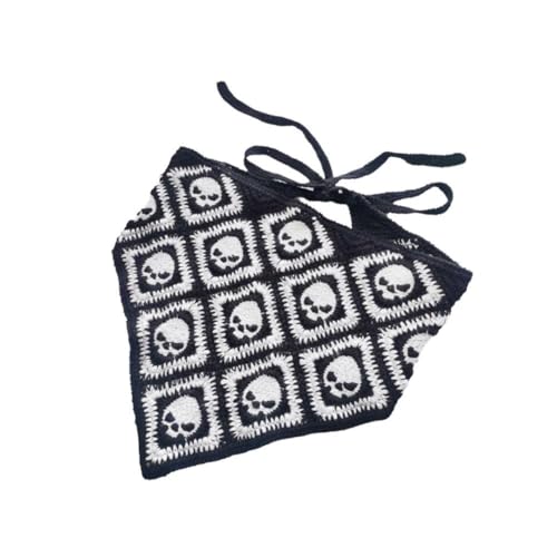 Gothic Harajuku Hip Hop Kpop schwarzes Stirnband Spinne quadratisches Netz Bandana Schal Grabstein Zubehör Totenkopf Punk Haar Goth C0E5 von Generisch