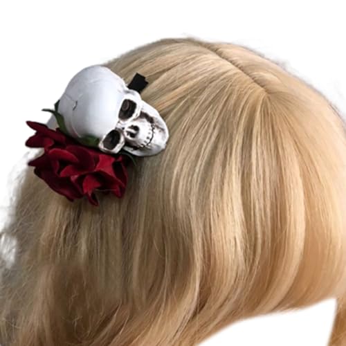 Gothic Rose Haarband mit Schleier für Frauen Cosplay Party Kostüm Tag des Todes Haarspange Halloween Haarschmuck von Generisch