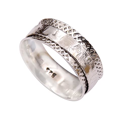 Goyal Jewels Silberring aus massivem 925er Sterlingsilber Ring Spinner Ring alle Größen Männer Frauen Ring Spinner-Meditationsring Geschenkartikel Statement handgefertigter Schmuck GESR213 (63 (20.1)) von Generisch