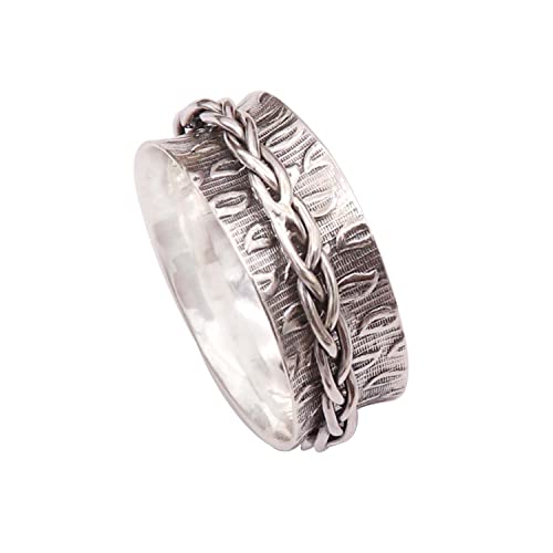 Goyal Jewels Silberring aus massivem 925er Sterlingsilber Spinner Meditationsband Ring alle Größen Männer Frauen Ring Geschenkartikel Statement handgefertigter Schmuck GESR38 (73 (23.2)) von Generisch