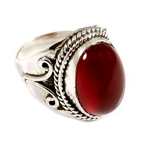 Goyal Juwelen Karneol Edelstein 925 Sterling Silber Band Ring Solide Alle Größen Männer Frauen Ring Silber Ring Geschenkartikel Statement Handgemachter Schmuck GESR207A (60 (19.1)) von Generisch
