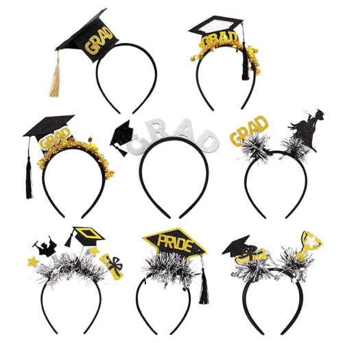 Grade-Stirnband | Filz-Congrats Grad Kopfbedeckung, wiederverwendbares Glitzer-Haarband für Kindergarten, Universität, Party, Foto-Requisite, Bühnenaufführung von Generisch