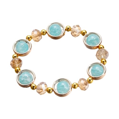 Gradient Ice Crack Colored Glaze Bracelet String For Everyday Wear As A Gift For Girls' Classmates And Friends Königskette Armband Silber (A, One Size) von Generisch