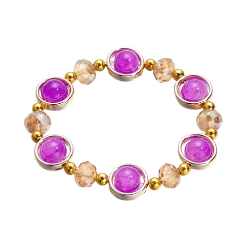 Gradient Ice Crack Colored Glaze Bracelet String For Everyday Wear As A Gift For Girls' Classmates And Friends Königskette Armband Silber (F, One Size) von Generisch