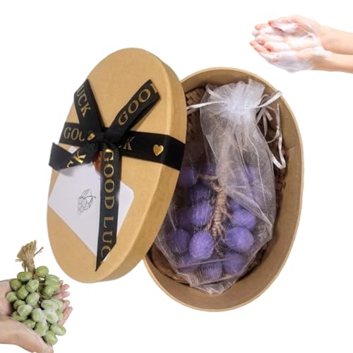 Grape Soap on a Rope, Grape Cluster Soap, Handmade Grapes Shaped Soaps,Natural Cold Process Artisan Soaps, for Washing Hands and Fresh Air Men Women (Purple 20 Pcs,Box) von Generisch