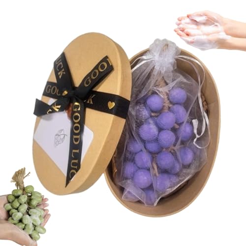 Grape Soap on a Rope, Grape Cluster Soap, Handmade Grapes Shaped Soaps,Natural Cold Process Artisan Soaps, for Washing Hands and Fresh Air Men Women (Purple 40 Pcs,Box) von Generisch