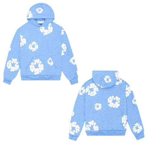 Grau Hoodie Herren mit Blumen Damen Y2K Hip-Hop Vintage Gedruckt Kapuzenpullover Hoody Sweatshirts Casual College Style Denim T Pullover Langarm Loose Fit Übergroße Street Retro Paar Sweatshirt xl s l Grau Hoodie Herren mit Blumen Damen Y2K Hip-Hop Vintage Gedruckt Kapuzenpullover Hoody Sweatshirts Casual College Style Denim T Pullover Langarm Loose Fit Übergroße Street Retro Paar Sweatshirt xl s l von Generisch