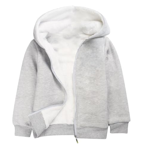 Grau Hoodie Jacke Mädchen 146/152 Mit Reißverschluss Kapuzenjacke Zipper Fleece Pullover Kinder Sweatjacke Baumwolle Mit Kapuze Y2K Kapuzenpullover Hooded Kapuzenjacke Girl Autumn Winter Kleidung von Generisch