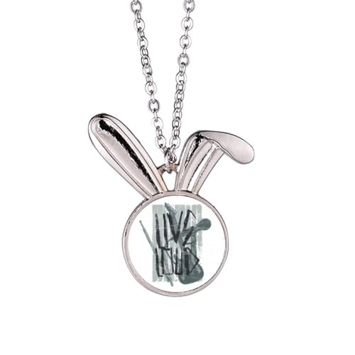 Graue Jazz-Musikinstrumente Muster Kaninchen-Halskette Anhänger Häschen Tierschmuck Geschenk von Generisch