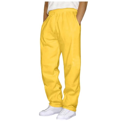 Graue Jogginghose Herren Breite Baggy Sweatpants Baumwolle Elastische Taille Jogging Hose Weites Bein Sporthose Lang Sweat Pants Men Winter Warme Männer Sweathose Mit Taschen Kanaken Style Track Pants von Generisch