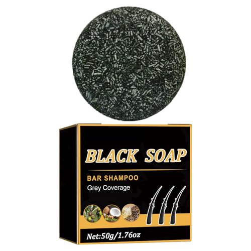 Graues Haar Rückwärtsbalken | 50g s-partan Bar Seife | Milde Zutaten graues Haar Shampoo Bar | Reparaturseife weiße Haare für Männer und Frauen jugendliches Aussehen von Generisch