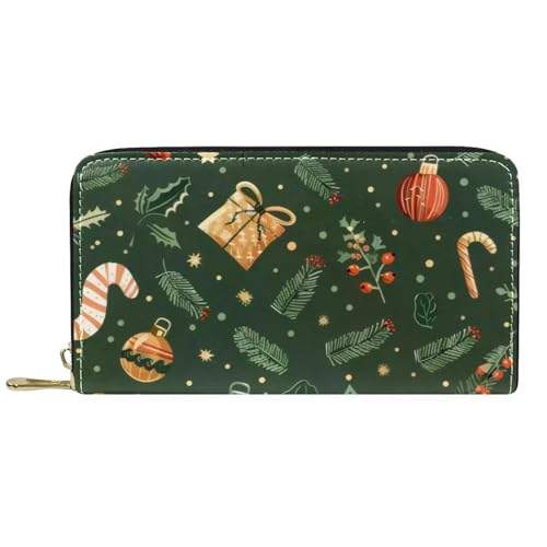 Grenn Damen-Geldbörse mit Reißverschluss und Handy-Clutch, Weihnachts-Hintergrund, Reise-Geldbörse, Leder, Clutch, Kartenhalter, Organizer, Handgelenke, Geldbörsen, mehrfarbig, Einheitsgröße von Generisch