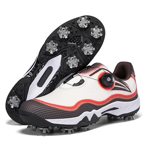 Größe Golfschuhe Aktivität Nagel Golf Sport Trainingsschuhe (Rotbraun,45) von Generisch