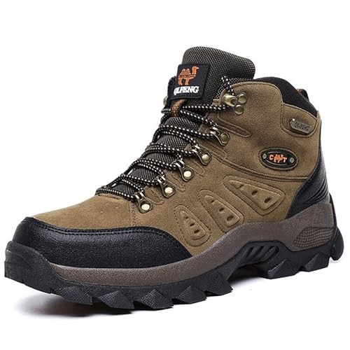Größe Winterschuhe Baumwolle warme Freizeitschuhe im Freien Schneestiefel aus Leder (Braune Einzelschuhe,41) von Generisch