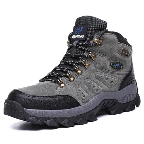 Größe Winterschuhe Baumwolle warme Freizeitschuhe im Freien Schneestiefel aus Leder (Graue Einzelschuhe,39) von Generisch
