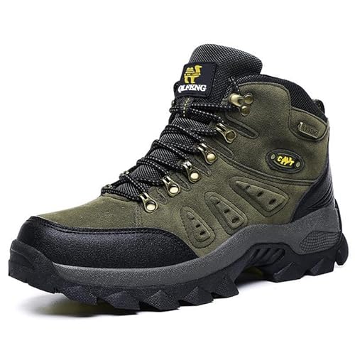 Größe Winterschuhe Baumwolle warme Freizeitschuhe im Freien Schneestiefel aus Leder (Grüne Schuhe,37) von Generisch