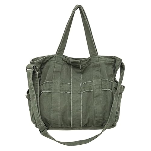 Große Canvas-Kuriertasche für Damen, lässige Umhängetasche, Umhängetasche mit gewaschenem Stoff, geräumige Tragetasche mit Vordertaschen für Schule, Arbeit, Einkaufen, Reisen und den täglichen Große Canvas-Kuriertasche für Damen, lässige Umhängetasche, Umhängetasche mit gewaschenem Stoff, geräumige Tragetasche mit Vordertaschen für Schule, Arbeit, Einkaufen, Reisen und den täglichen von Generisch