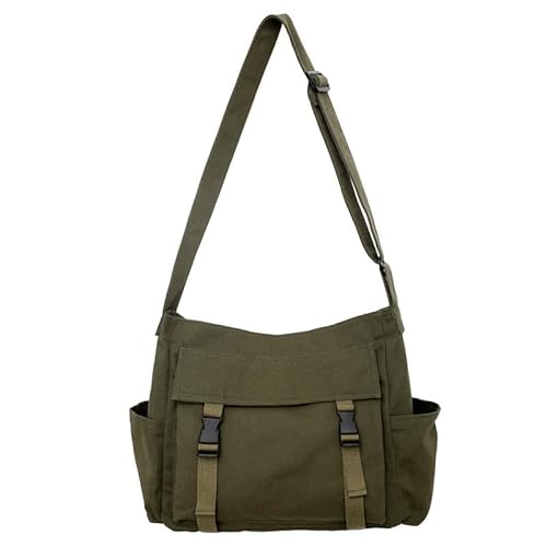 Große Canvas-Kuriertasche für Damen, lässige Umhängetasche, Umhängetasche mit gewaschenem Stoff, geräumige Tragetasche mit Vordertaschen für Schule, Arbeit, Einkaufen, Reisen und den täglichen Große Canvas-Kuriertasche für Damen, lässige Umhängetasche, Umhängetasche mit gewaschenem Stoff, geräumige Tragetasche mit Vordertaschen für Schule, Arbeit, Einkaufen, Reisen und den täglichen von Generisch