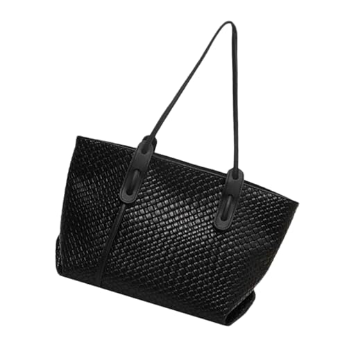 Große Gewebte Tragetasche | Tasche Damen Lederoptik | Mode Schultertasche Leicht Großraum Falbar Schwimmen Urlaub Einkaufen Arbeit Pool von Generisch
