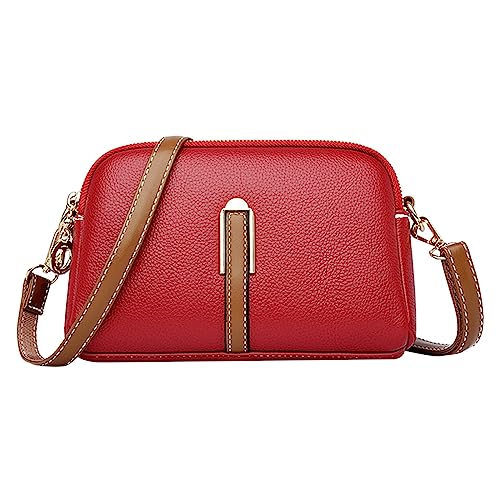 Große Handtasche Damen Umhängetasche Elegant Umhängetaschen für Damen,Lässig,Verstellbarer Riemen,Ängetasche Nähbuch Taschen (Red,One Size) von Generisch