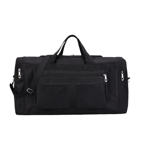 Große Handtasche Ledertasche Damen Schwarz Handgepäck Flüssigkeiten Duffel Bags for Traveling 65L Carry On Foldable Overnight Bag for Men Women Weekend Travel Duffle Bags with Shoe Compartment Black von Generisch