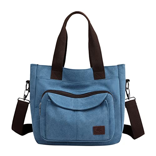 Große Kapazität Damen Tasche New Canvas Handtasche Schulter Messenger Bag One Shoulder Bag, blau, Einheitsgröße von Generisch