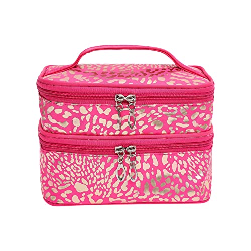 Große Kosmetiktasche für Damen, Kosmetiktasche, Make-up-Tasche, Reise-Doppel-Kulturartikel, Waschtasche, rosafarben, Rot, F, Einheitsgröße Große Kosmetiktasche für Damen, Kosmetiktasche, Make-up-Tasche, Reise-Doppel-Kulturartikel, Waschtasche, rosafarben, Rot, F, Einheitsgröße von Generisch