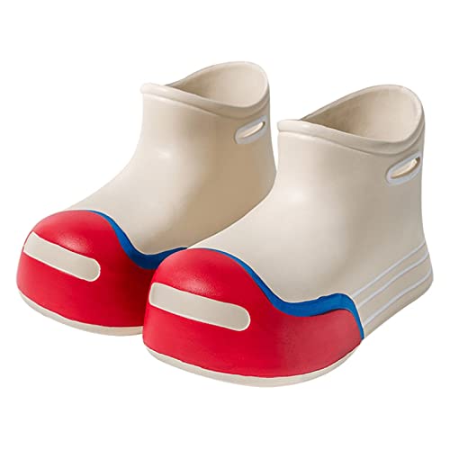 Große Mädchen Niedliche Bunte Regenstiefel Bequeme rutschfeste Regentagskleidung Schneeboots 36 (Khaki, 32 Big Kids) von Generisch