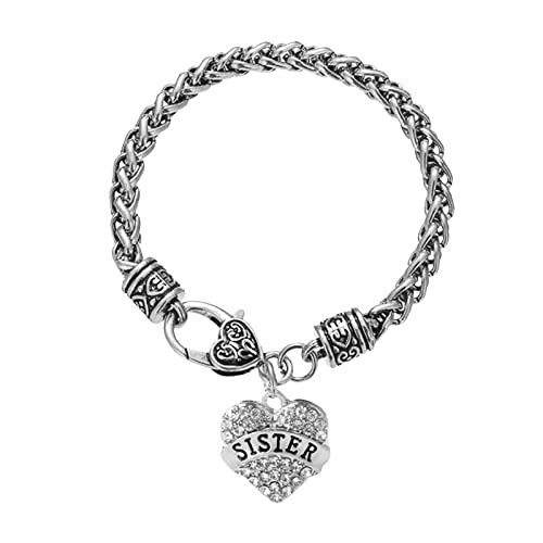 Große Ohrringe Armband Oma Freunde Ceystal Kette Charm Lehrer Herz Liebe Familie Armreif Geburtstag Mutter Mutter Armbänder Bn0151, Einheitsgröße, Metall, Kein Edelstein von Generisch
