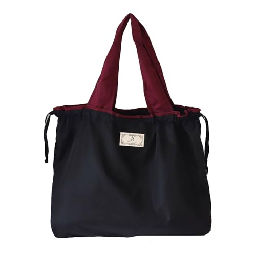 Große Taschen Shopper Stilvolle, strapazierfähige Schultertasche für Damen, Handtasche mit großem Fassungsvermögen, perfekt zum Einkaufen, für lässige Outfits und den täglichen (Black, Large Size) von Generisch