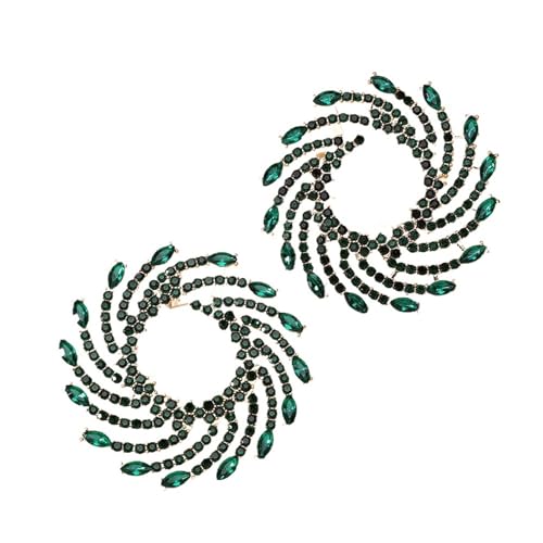 Große runde Kristall-Ohrstecker in Form einer Sonnenblume für Frauen, Ohrring-Zubehör mit ungewöhnlichem Anhänger für Tanzpartys, Einheitsgröße von Generisch