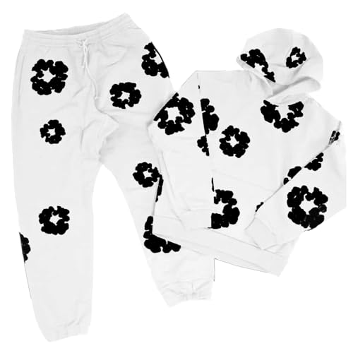 Grün Jogginganzug Herren Sportbekleidung Trainingsanzug Damen Einfarbig Hoodie mit Kapuze Und Taschen Langarm Hausanzug 2-Teilig Kapuzenpullover Jogginghose Jogginganzug Set Klassisch Sportanzug Rot von Generisch