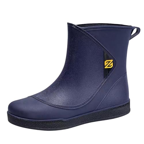 Grüne Gummistiefel Wasserfeste Schuhe Damen Men'S Rain Boots Water Shoes Top Rubber Shoes Casual Fashion Outdoor Work Fishing Car Wash Kitchen Non Slip Overshoes Rain Boots Schuhe Herren (Navy,44) von Generisch